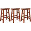 Tabouret de bar et de comptoir en bois massif massif Messer, 29 po, chêne foncé Messer (ensemble de 3)-503425488-465178697-406351154