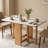 Natural Solid Oak Legs Extending Dining Table Rock Slab Top Extending Dining Table For 4-6 People Solid Wood Dining Table