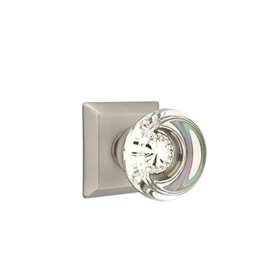 Ensemble de boutons de passage Emtek avec rosette Quincy et bouton de verre Georgetown