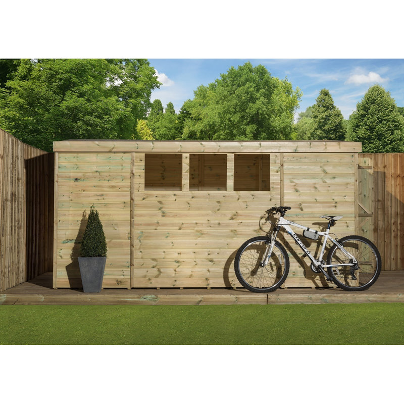Shiplap Pent Wooden Shed, 7ft. W x 14ft. D