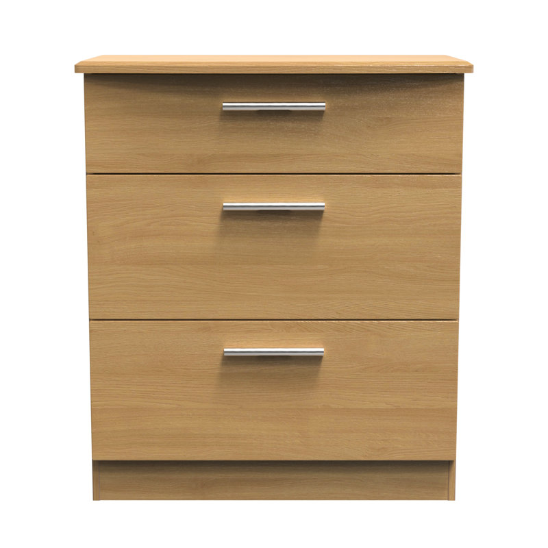 Borgeson 77cm W 3 - Drawer Chest of Drawers, Modern Oak