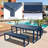 Aoodor 3-Piece 63" Metal Outdoor Patio Dining Set with Rectangular Table and Benches-1402230108
