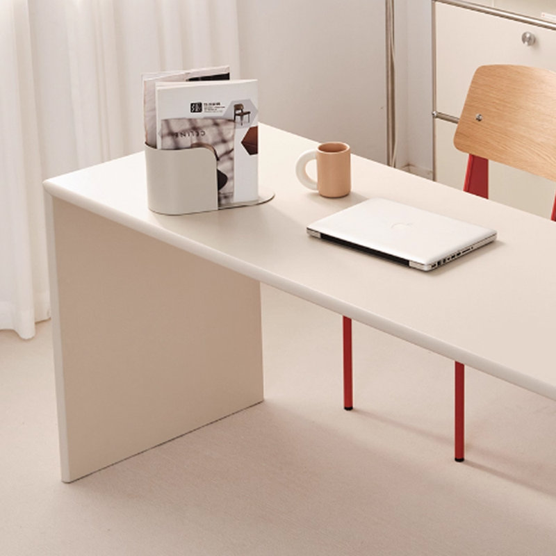 Bureau d'écriture Minimalist Design, H 28,54 po x l 62,99 po x P 23,62 po, Crème, crème