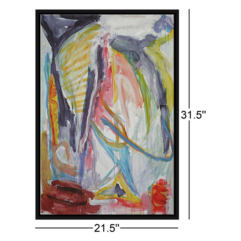 «Colorful Moments», peinture sur toile à cadre flottant
