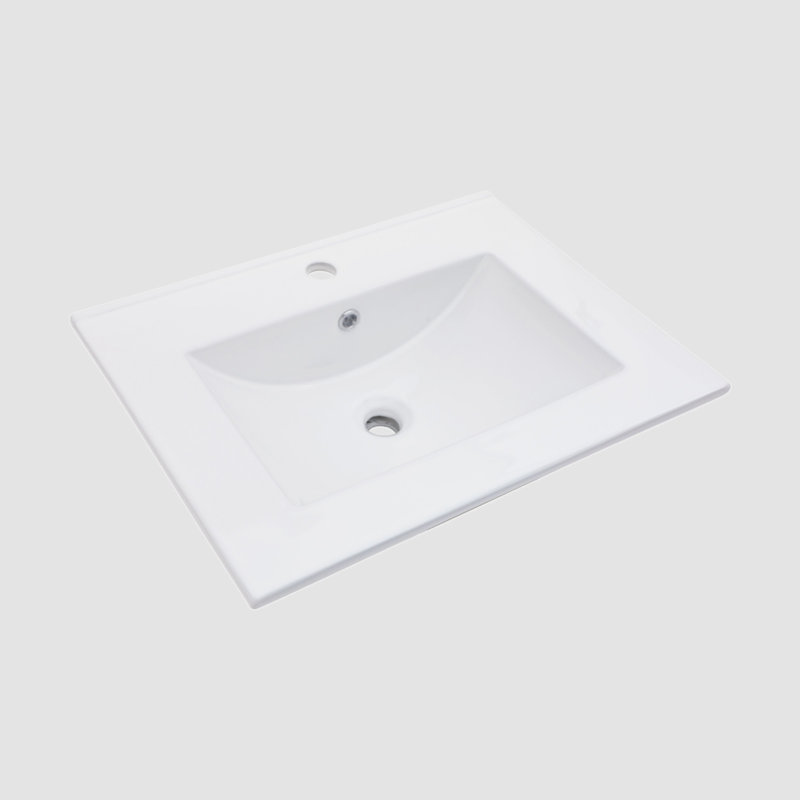 Go Peak Track 18'' Ceramic Rectangular Bathroom Sink with Overflow