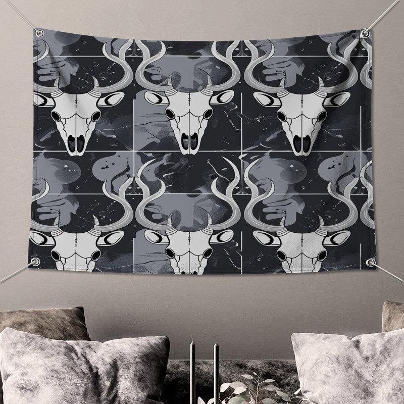 Tapisserie murale "Antilope Skull" - Décoration murale antilope, 104in H x88 with 4 Grommets