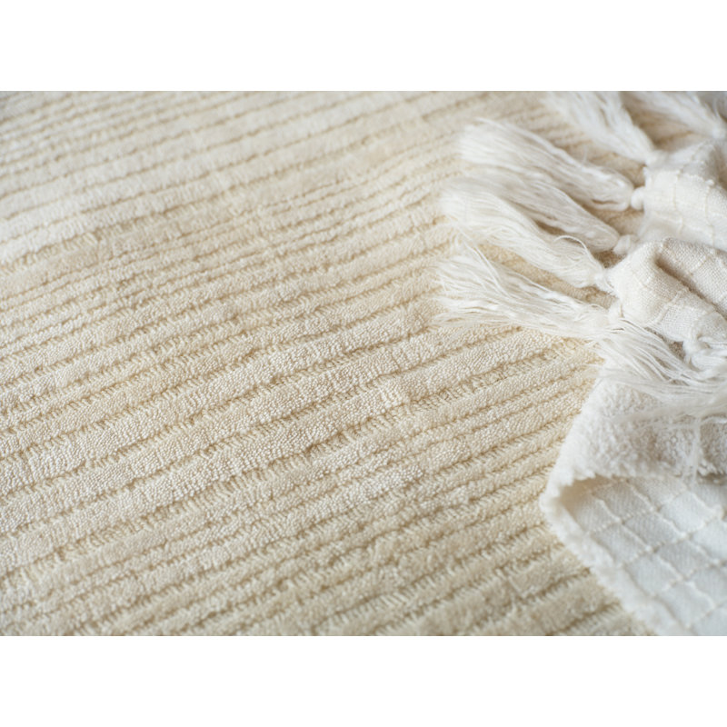 Cavallo Modern handloomed Nylon/Wool Silver Area Rug, Rectangle 12' x 15', Beige