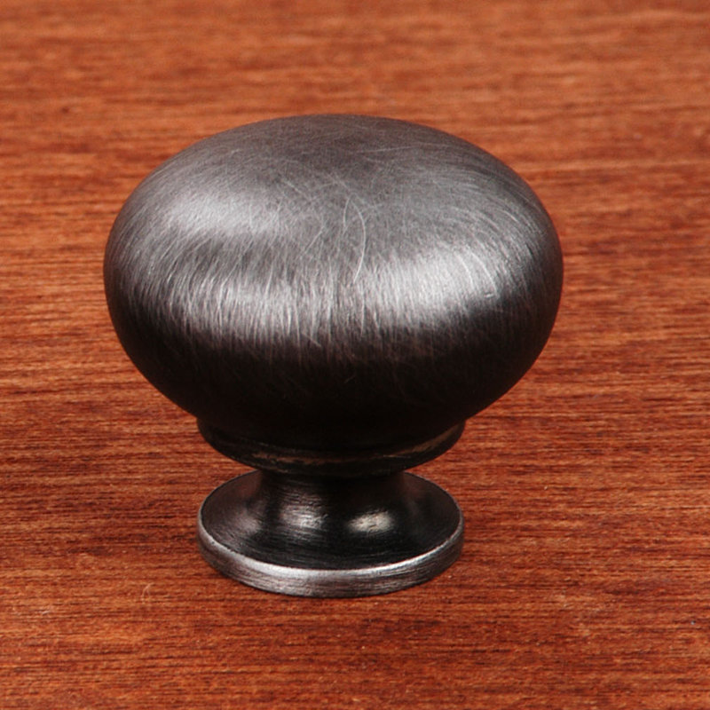 CK Series 1 1/4" Diameter Mushroom Knob, Distressed Nickel, 1.25" H x 1.25" W x 1.06" D