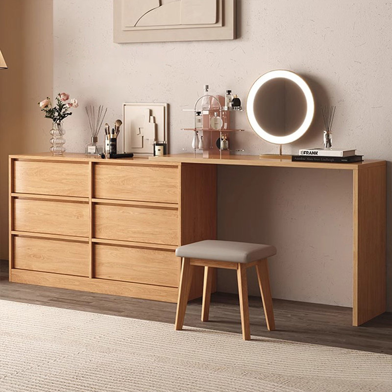 Coiffeuse avec miroir lumineux, 6 tiroirs