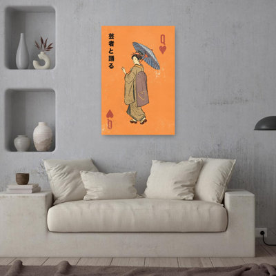 Kimono, reine des cœurs, art mural classique élégant et serein