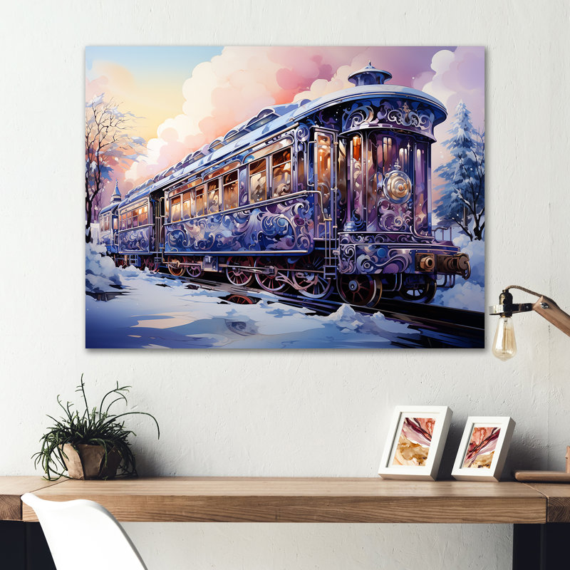 Christmas Train Journey II - Train Metal Wall Art, 12" H x 20" W x 1" D