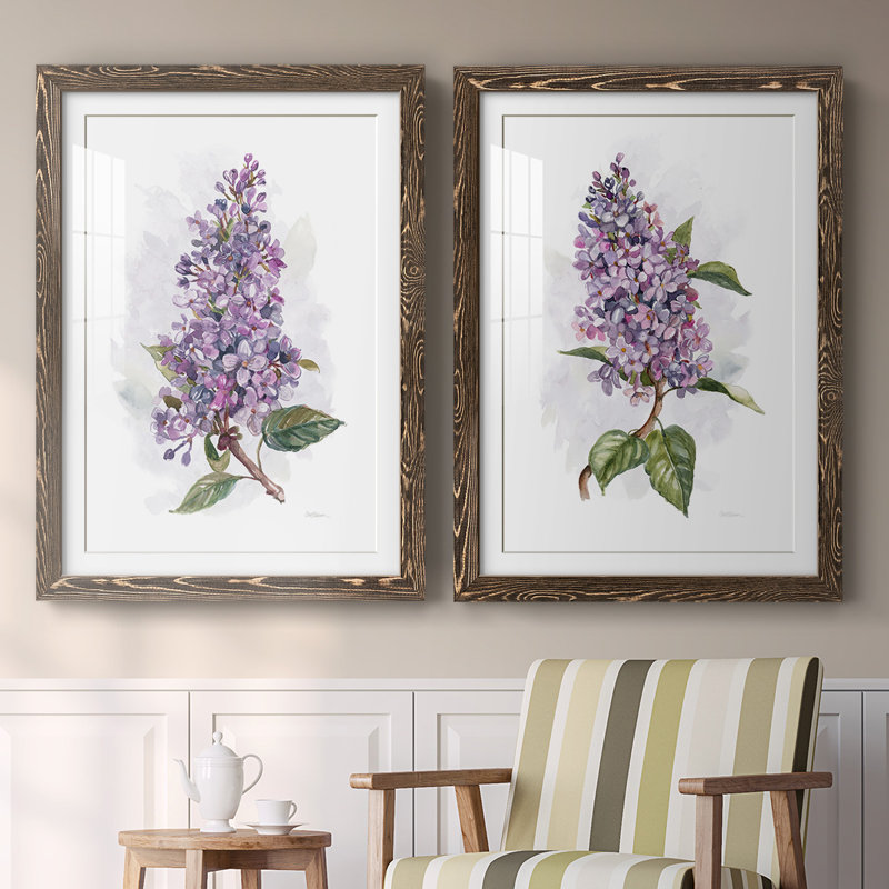 Impression encadrée Awash In Lilac I-Premium - prêt à être accroché, H 27,5 po x l 75 po x P 1,5 po, Noyer