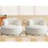 2 Pieces - 53" Oversized Round Accent Chair – Plush Corduroy Upholstery Compression Chaise Longue Chair Indoor