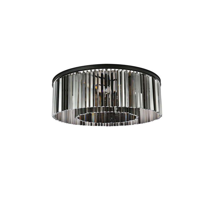 Dahlonega Flush Mount, Mocha Brown, Silver Shade (Grey)