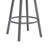 Eniel Swivel Counter or Bar Height Armless Bar Stool in Mineral Finish and Black Faux Leather-1936300846