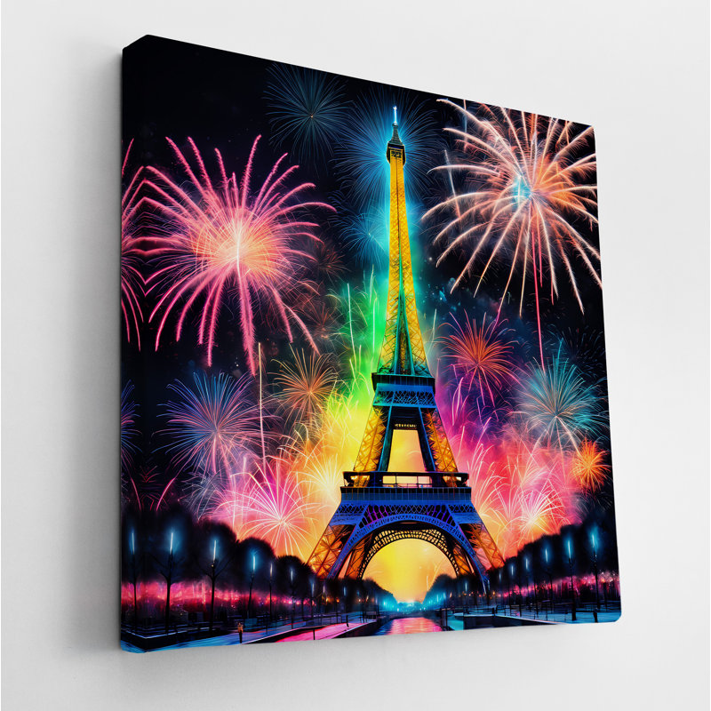 Rainbow Eiffel Tower, 24" H x 24" W