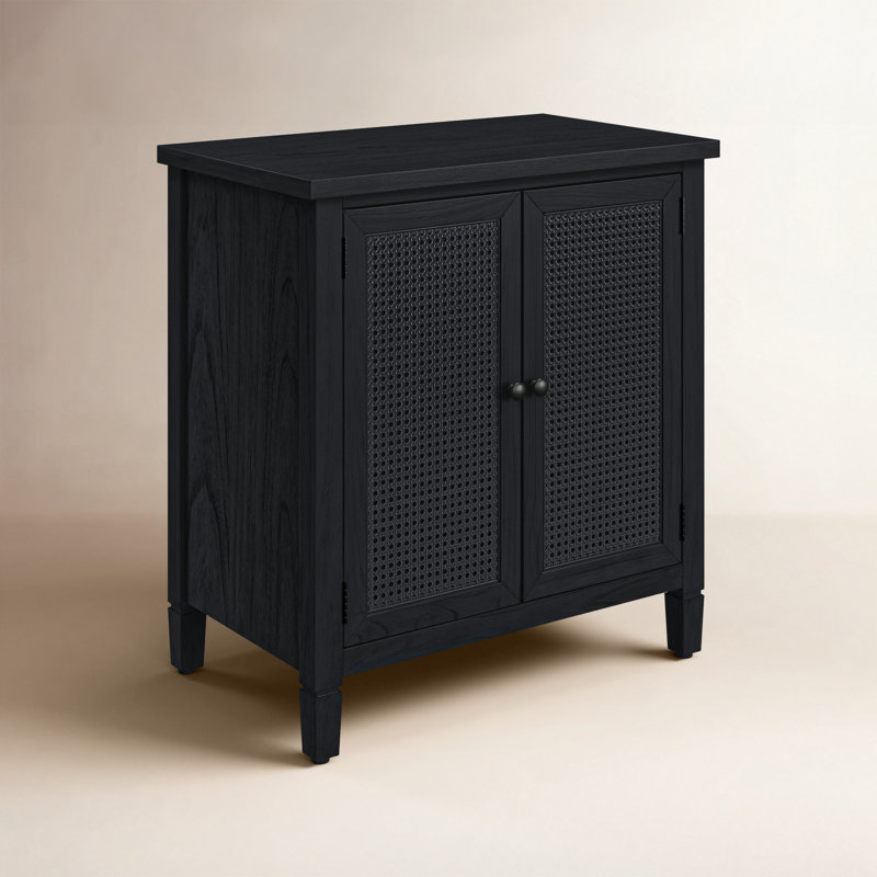 Flagstaff 2 Door Cane Cabinet, Washed Black