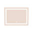 Miroir de salle de bain rectangulaire sans cadre à DEL avec capteur tactile, antibuée et 3 options de couleur en argent-896634549