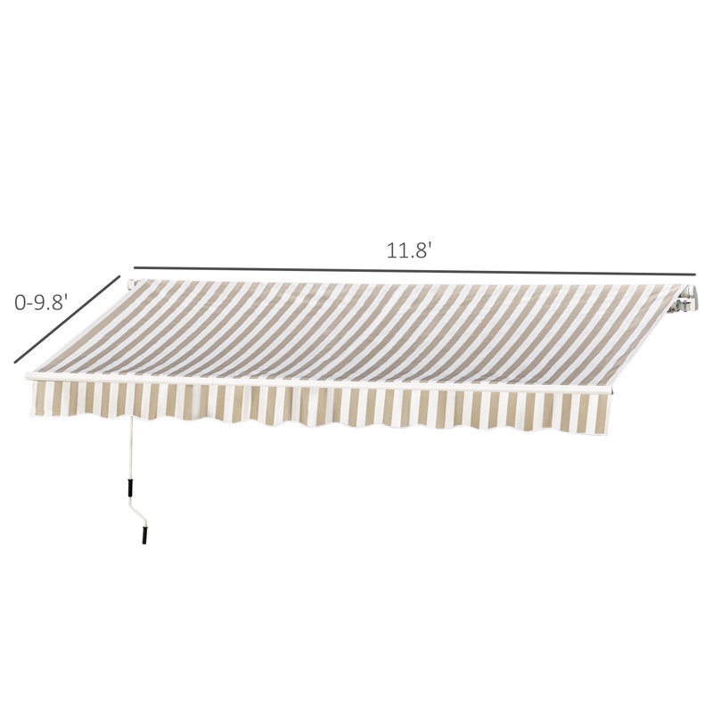 Retractable Awnings, 59" H x 141.8" W x 118" D, Beige