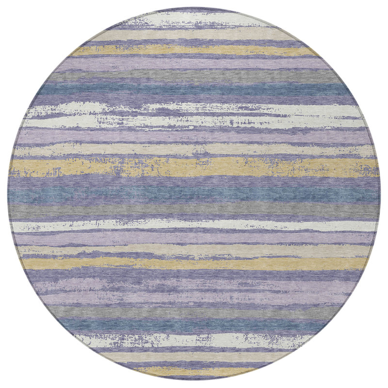 Tapis intérieur lavable rayé ivoire 8 pi