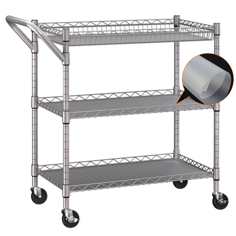 Organisateur de rangement à 3 niveaux, H 36 po x l 30 po x P 18 po, Argent argent