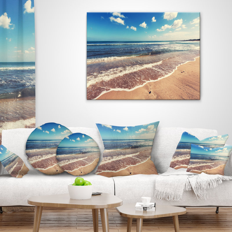 Coussin lombaire de plage tropicale à Seaside, Carré 18 po x 18 po
