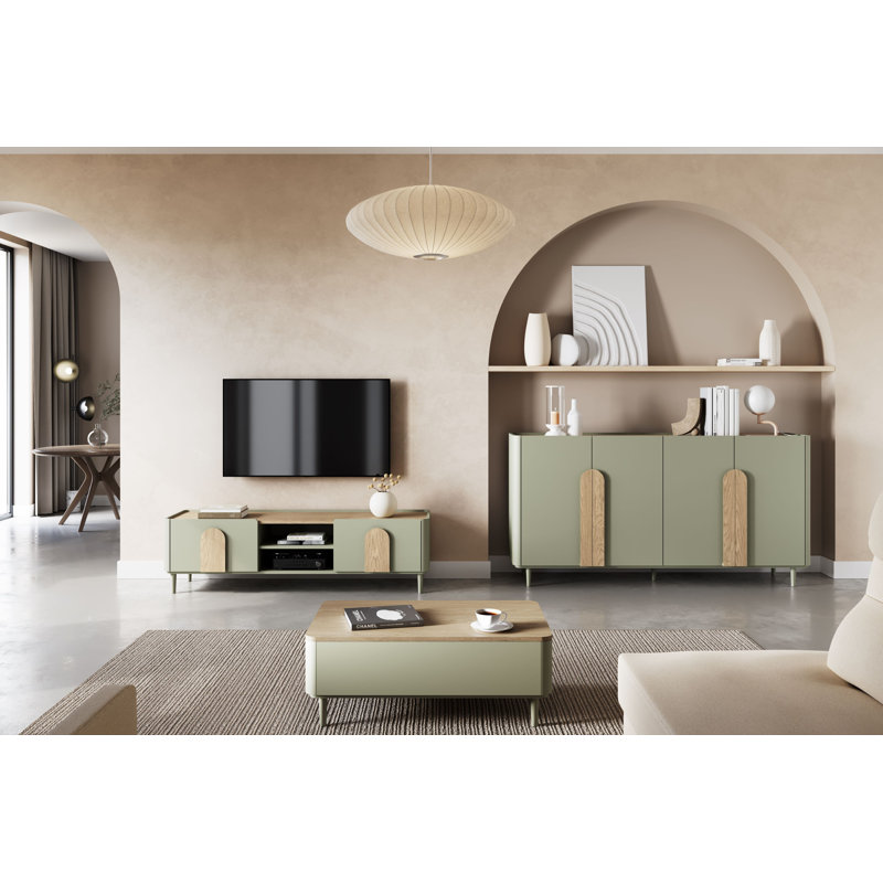 Sadeen 200cm Sideboard, Green/Brown
