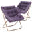 Ariadnna Saucer Chair Folding Accent Moon Chair with Metal Frame Cozy Lounge Chair for Living Room-347767161-371103323