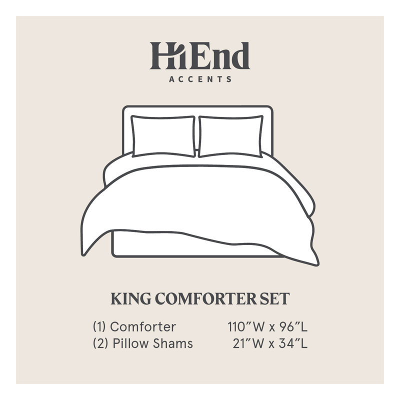 Tweed Solid Color Classic Modern Rustic Woven Comforter Set, King Comforter + 2 King Shams, Black