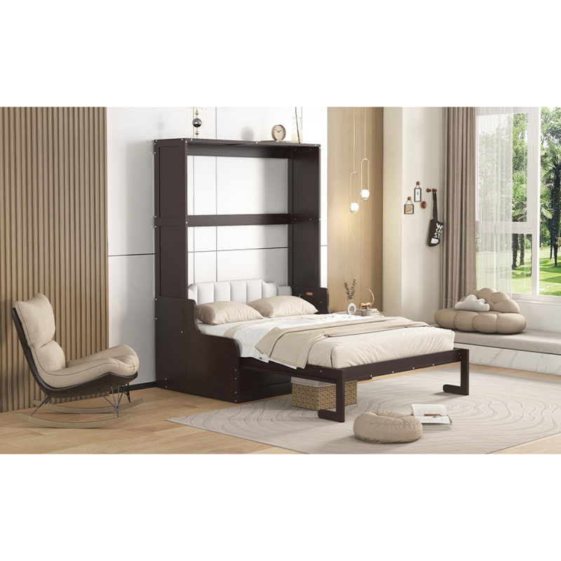 Soloma Queen Murphy Bed with Sofa Cushion, Espresso
