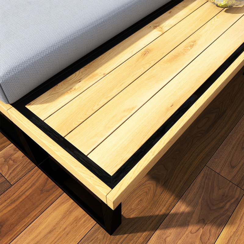 Chaise longue d'extérieur en bois d'acacia avec dossier réglable, Gris