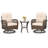 3 Pcs Patio Swivel Rocker Set Gliding Bistro Furniture Set With Tempered Glass Table-594059709