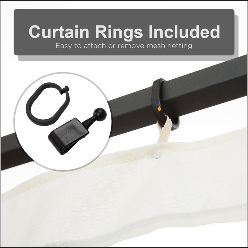 Outsunny 10' x 13' Replacement Mesh Sidewall Netting for Patio Gazebos and Canopy Tents with Zippers (Sidewall Only)