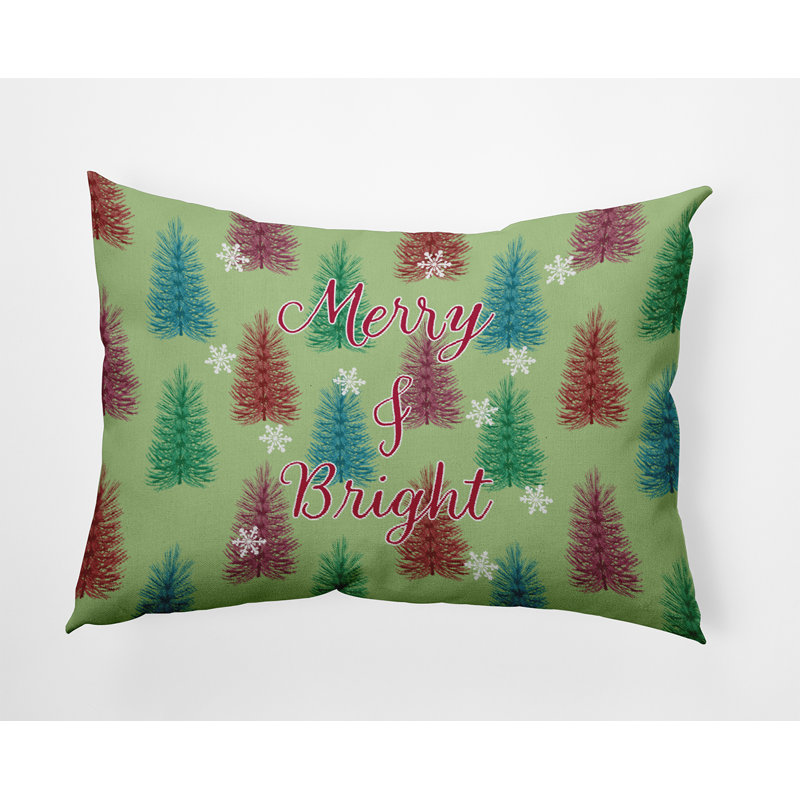 Polyester Indoor/Outdoor Throw Pillow, 14" x 20", Rectangular