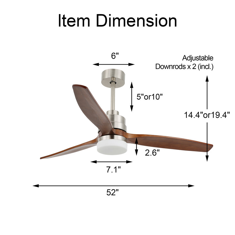 Bobe 52'' Ceiling Fan with LED Lights