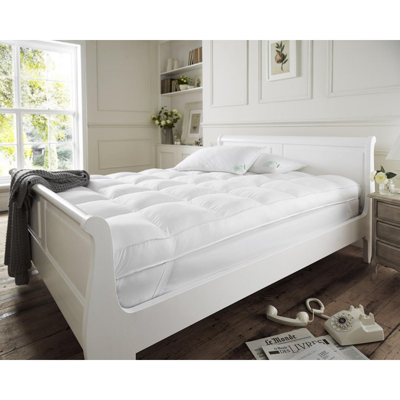 Adila Cotton Mattress Protector - Box Stitched, 230 TC Cover & Elasticated Corner Straps, 153 x 200 cm