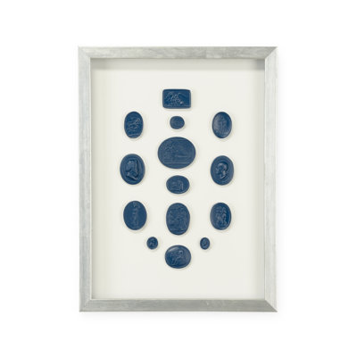 Intaglios In Blue - cadre photo, art textuel