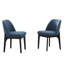Ensemble de chaises de salle à manger rembourrées en polyester 19,5 po Bason avec pieds en bois massif noir Bason-8294643-923742