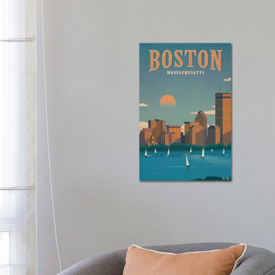 Boston 1 Piece Wrapped Canvas Wall Art