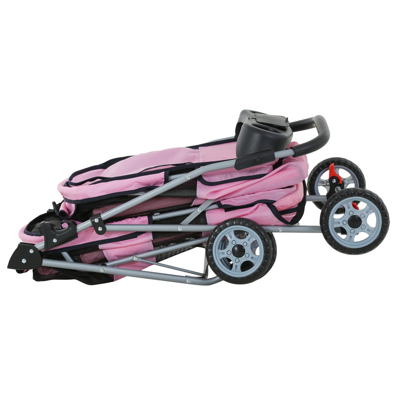 Poussette pliable pour animaux de compagnie avec jogger, poussette de voyage pour chien avec conception pliante légère pour la marche, le jogging et les aventures en plein air