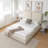 Upholstered Bed - Queen Size - Natural Performance Fabric With Recycled Polyester-1206692686