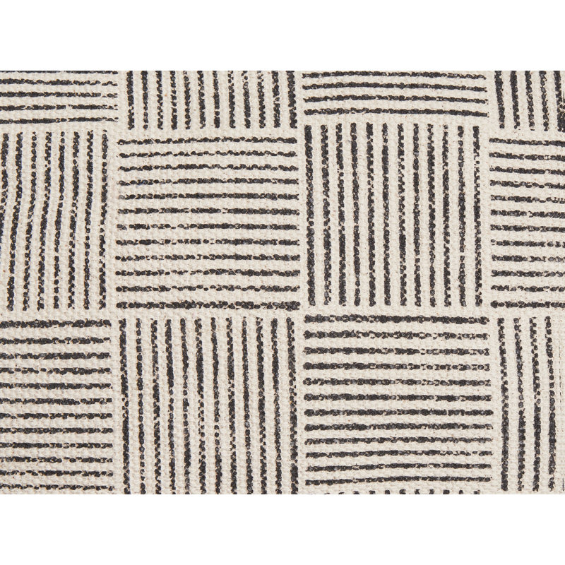 45cm Wide Square Striped Pouffe Ottoman
