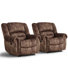 Fauteuil inclinable manuel très doux et surdimensionné de 40,9 po de largeur avec garniture cloutée (ensemble de 2)