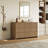 Modern Fluted 3-Drawer Nightstands With Usb Charging Station & 6-Drawer Dresser Set-1636632139