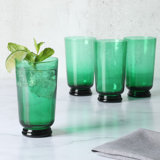 Ensemble de verres à whisky 4 pièces 18 onces Martha Stewart Crispa - vert jade