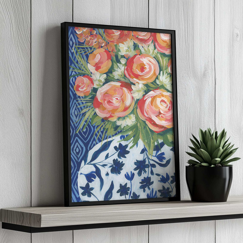Mediterranean Blooms I By Yvette St. Amant Canvas Art Print, H 16 po x l 12 po, Doré