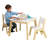 Wooden Modern Table & 2 Chair Set, Children's Furniture, White & Natural-25448901