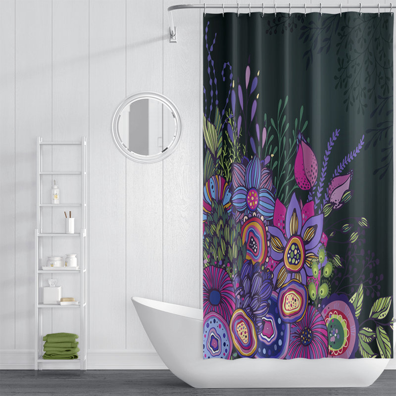 Rideau de douche simple Floral, H 72 po x l 70 po