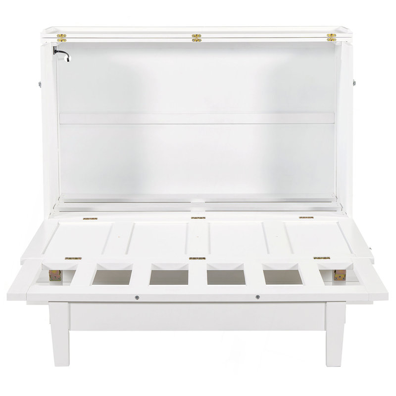 Lit armoire en pin massif massif avec station de charge et grand tiroir de rangement pour bureau à domicile ou petite pièce, double