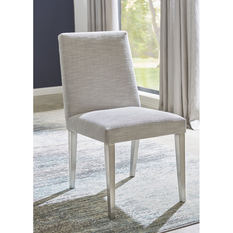 Chaise rembourrée en lin Donaho, gris